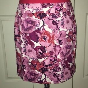 Pink Ann Taylor floral skirt